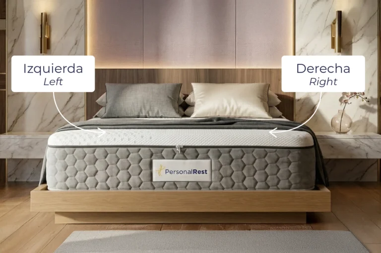 Colchón modular con capas intercambiables de distintas firmezas - Indicación de lados: Izquierda y Derecha